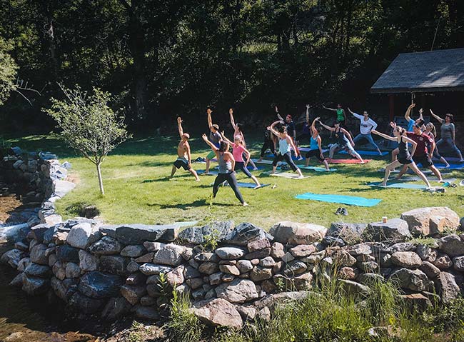Outdoor Yoga Retreat at the A-Lodge in Boulder, Colorado