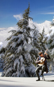 Man playing live music at Eldora Ski Area