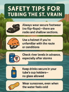 Tubing the St Vrain River Info Graphic