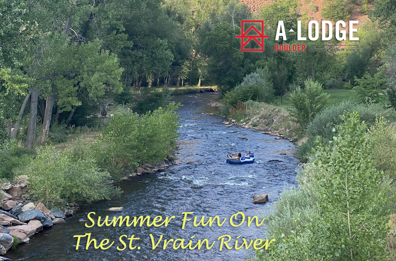 Tubing on the St.Vrain river through the Lavern M. Johnson Park