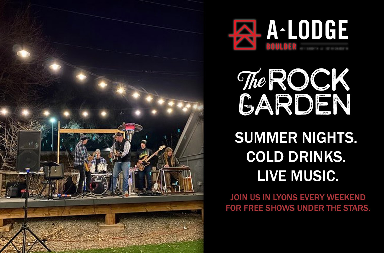 Flyer for the June 2025 music line up at the Rock Garden the music venue of the A-Lodge hotel