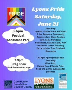 Flyer for the Lyons Pride Drag Show hosted by the A-Lodge