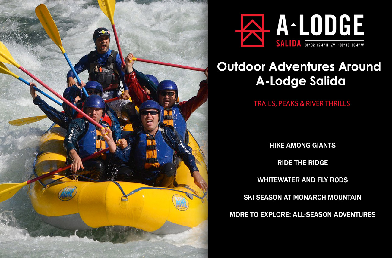 Cover image for blog post on adventures in and around Salida Co from the A-Lodge campground and RV parlk