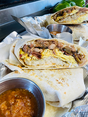 A breakfast burrito from the Rock Garden Grill in Lyons
