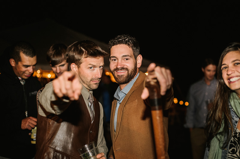 Wedding guests celebrating during evening reception at A-Lodge Boulder Colorado destination wedding venue