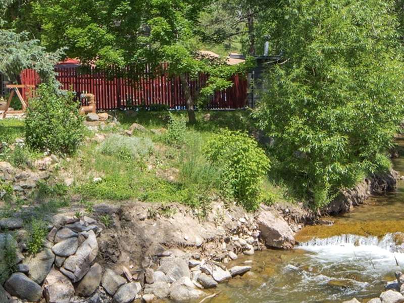 View of Fourmile creek on the A-Lodge Boulder hotel property