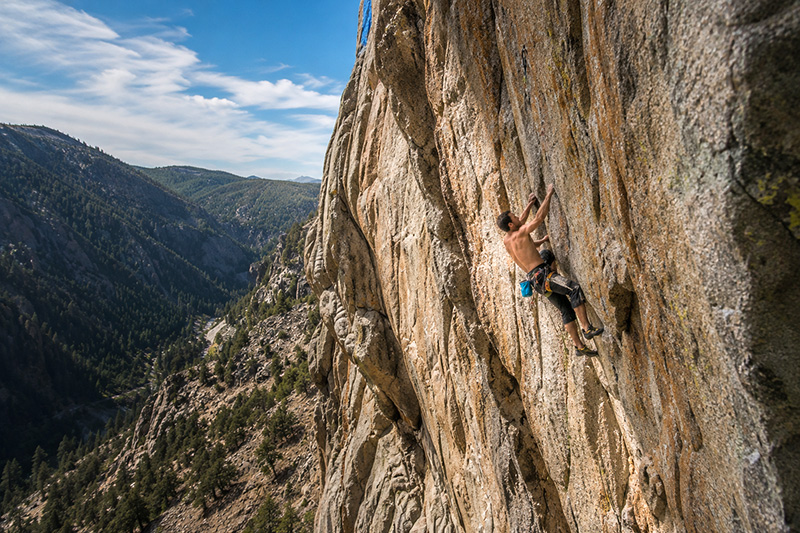 rock climber in Boulder, Canyon who is staying at the A-Lodge hotel and camping