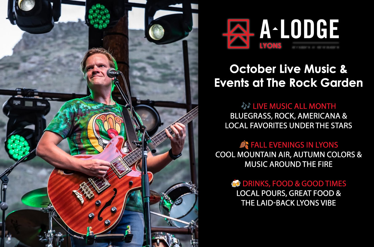 guitar player on stage playing live music at the Rock Garden in Lyons